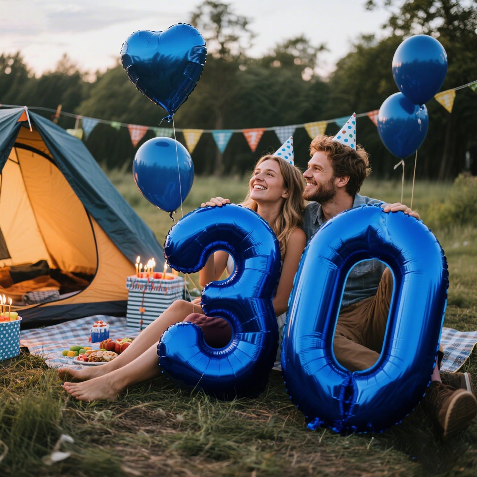 Kelfuoya 40-inch navy blue balloon inflates quickly with included straw.