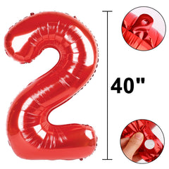 Kelfuoya jumbo mylar foil number balloon 20 with reusable party accent