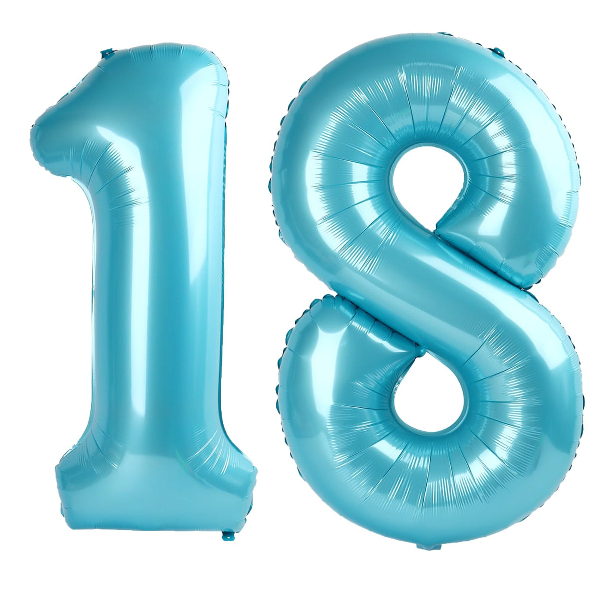Kelfuoya light blue 40-inch number 18 balloon ideal for photos and parties.