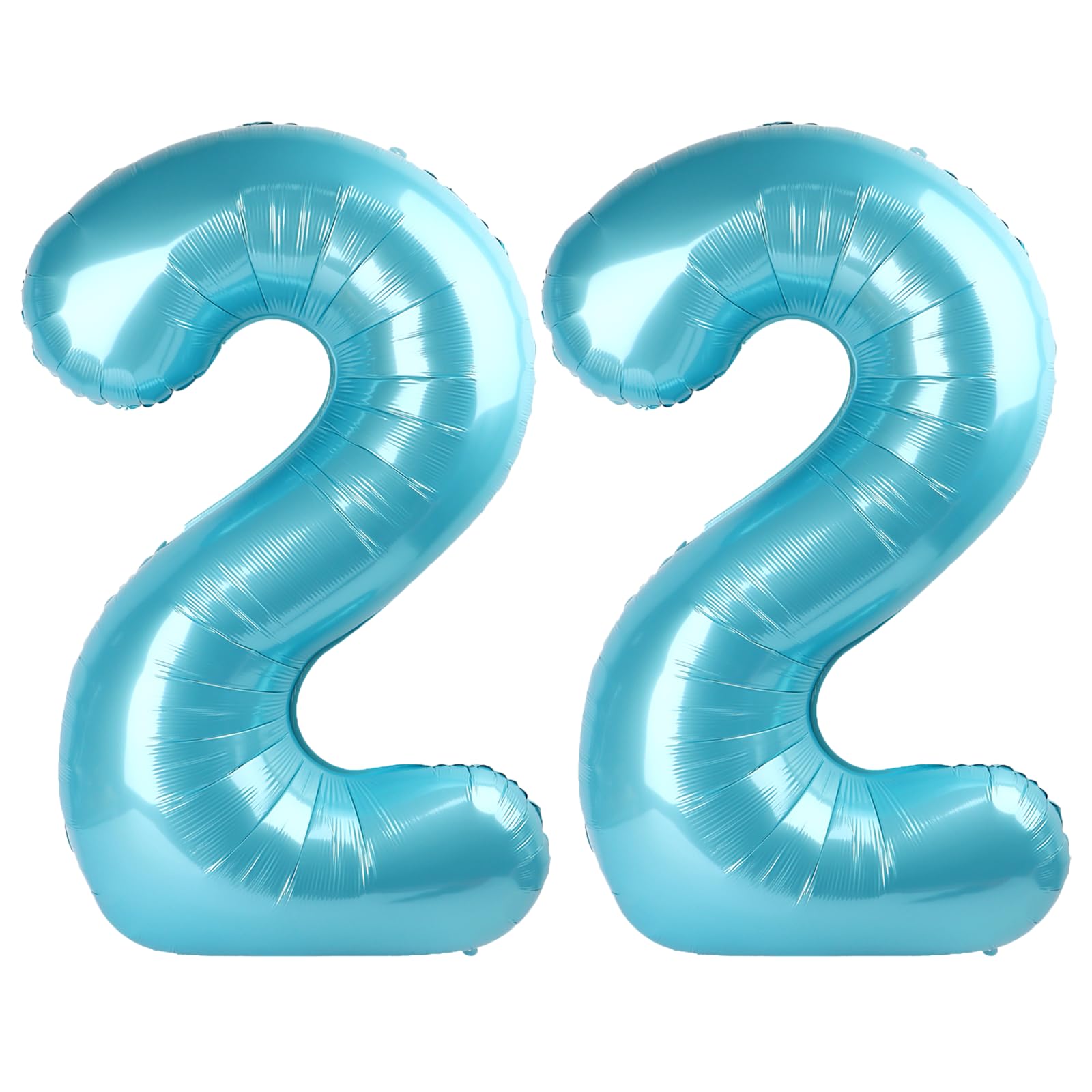 Kelfuoya light blue 40-inch number 22 balloon creating a bold birthday backdrop.