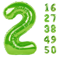 Kelfuoya light green 40in number 2 balloon as a bold birthday centerpiece.