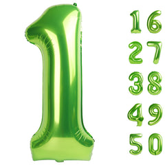 Kelfuoya light-green 40-inch number 1 balloon setup for standout birthday decorations.