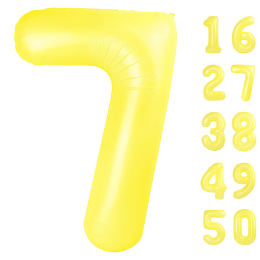 Kelfuoya macaron yellow number 7 balloon for stylish first- or milestone birthday decor.