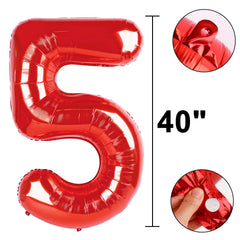 Kelfuoya multi-color 40-inch number balloons ideal for themed parties and milestones.