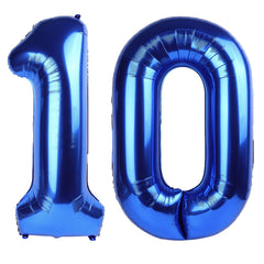 Kelfuoya navy blue 40-inch number 10 balloon for striking birthday decor