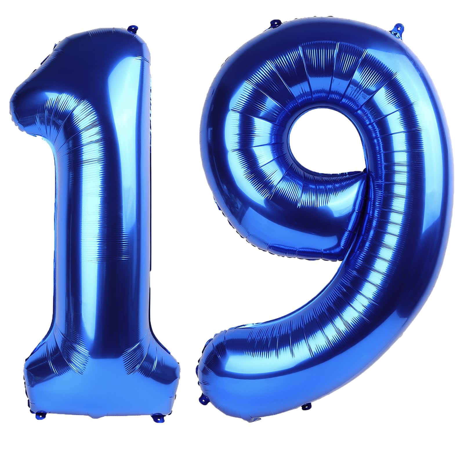 Kelfuoya navy blue 40-inch number 19 balloon for elegant birthday decor.