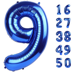 Kelfuoya navy blue 40-inch number 9 foil balloon for bold party decor.