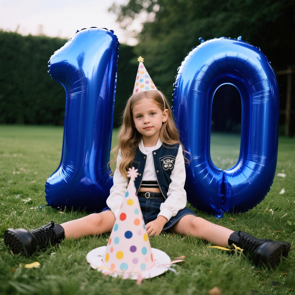 Kelfuoya Number 0 navy blue balloon, bold milestone decor for events.