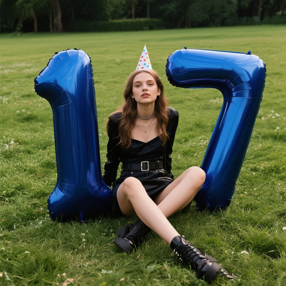 Kelfuoya navy blue balloon number 1 for birthdays boosts themed celebrations