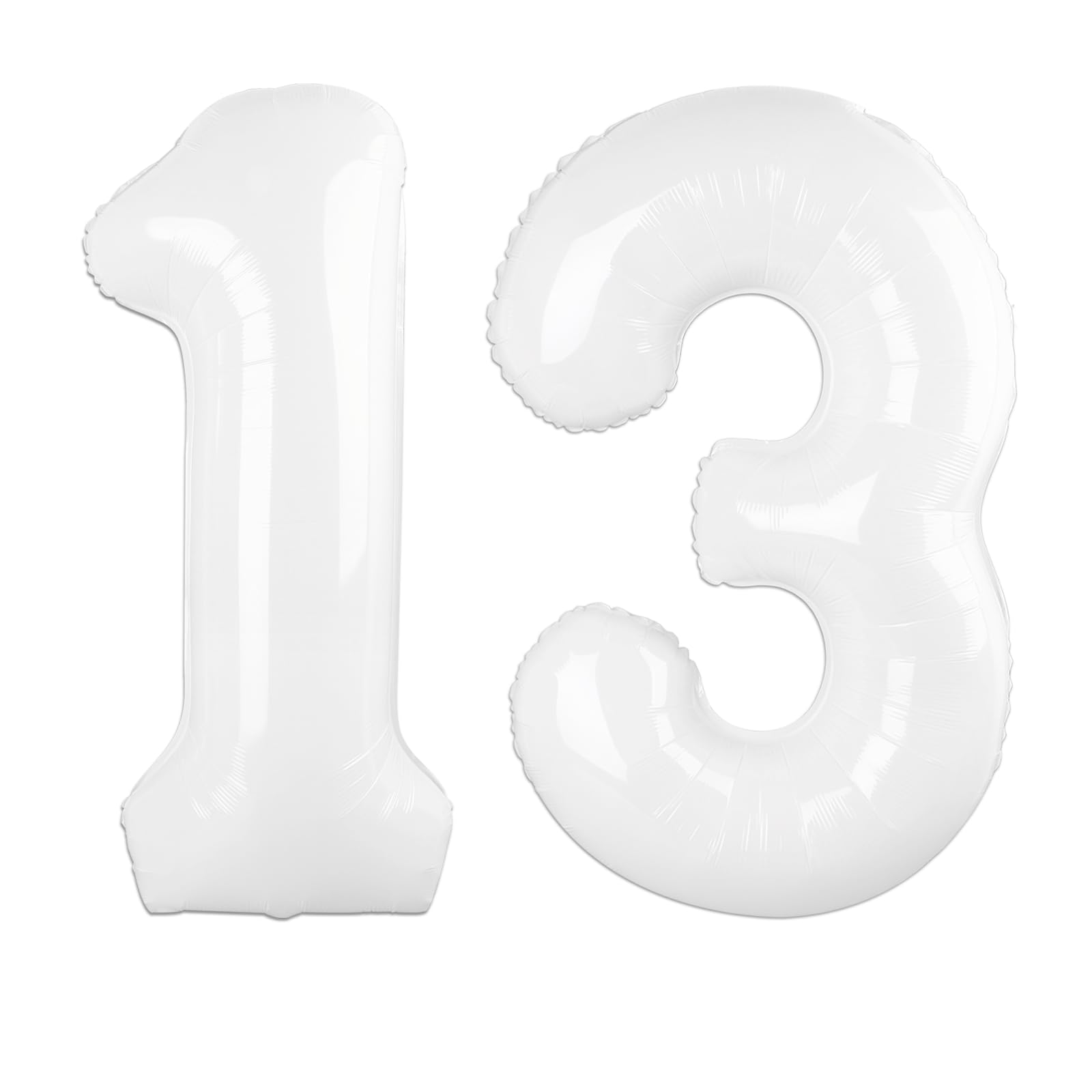 Kelfuoya 40-inch white number 13 balloon for elegant birthday decor.