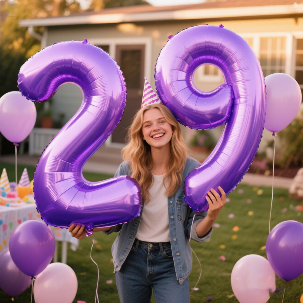Kelfuoya purple-2 balloon for indoor or outdoor party displays.