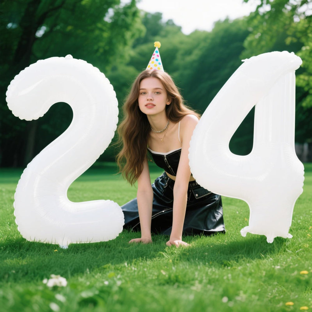 Kelfuoya 40 inch white number 4 balloon ideal for photos.