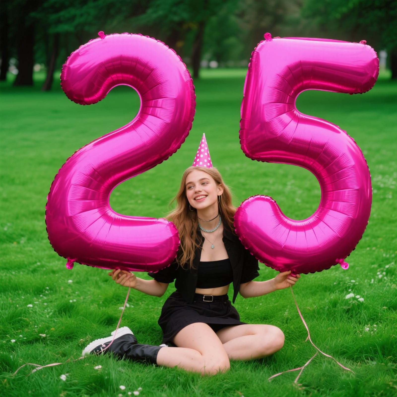 Kelfuoya number 5 balloon used as a birthday photo backdrop