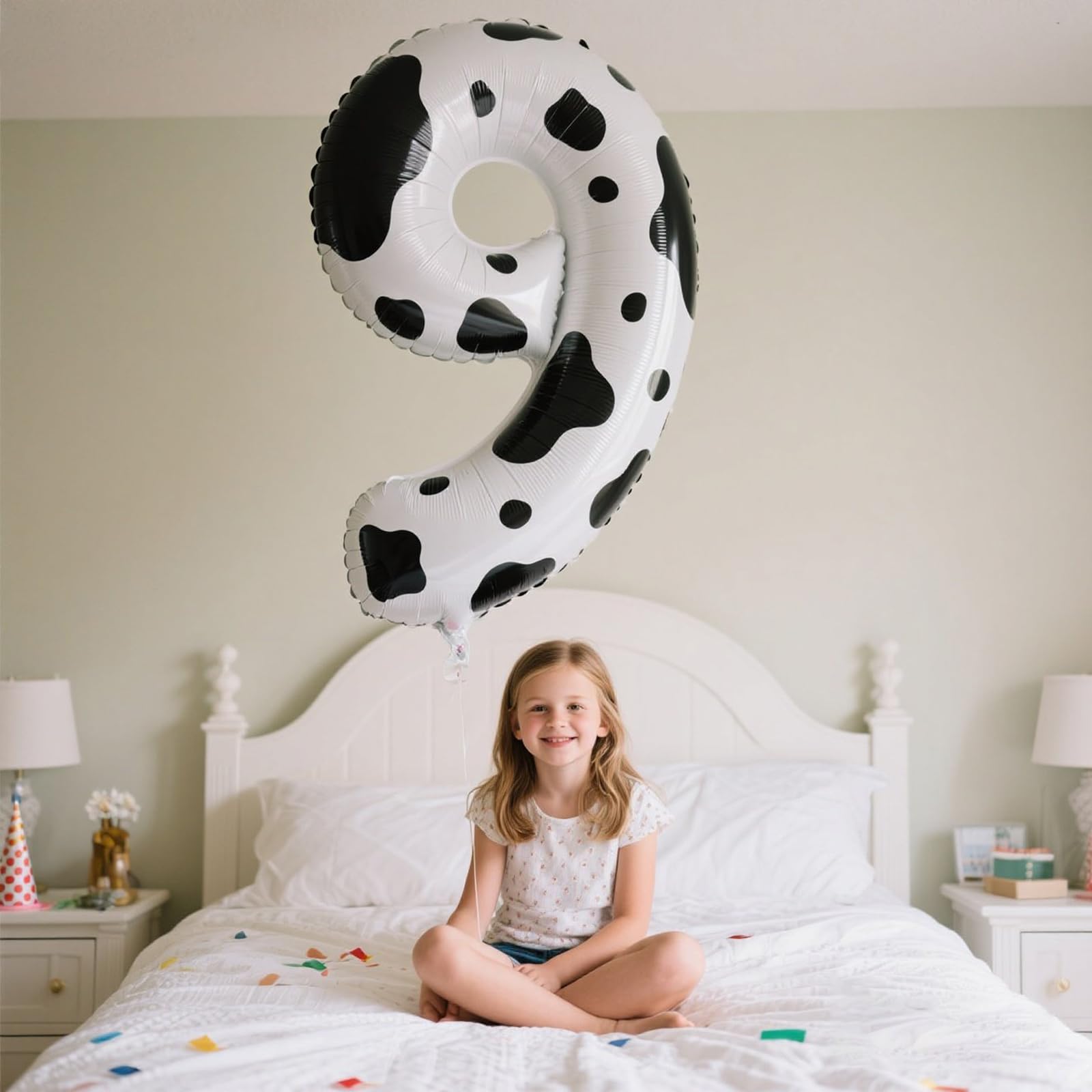 Kelfuoya number 9 balloon wall-decor setup, creates a striking backdrop.