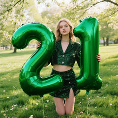 Kelfuoya 40-inch number 21 foil balloon as a versatile party decor