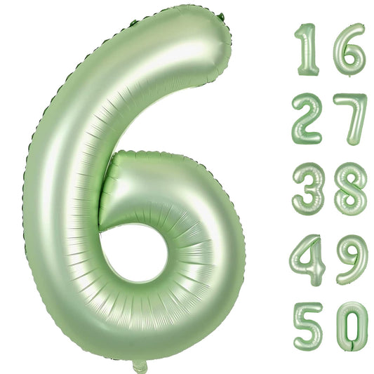 Kelfuoya olive-green 40-inch number balloon for bold party decor