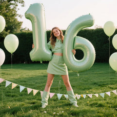 Kelfuoya olive-green 6-number foil balloon for milestone celebrations