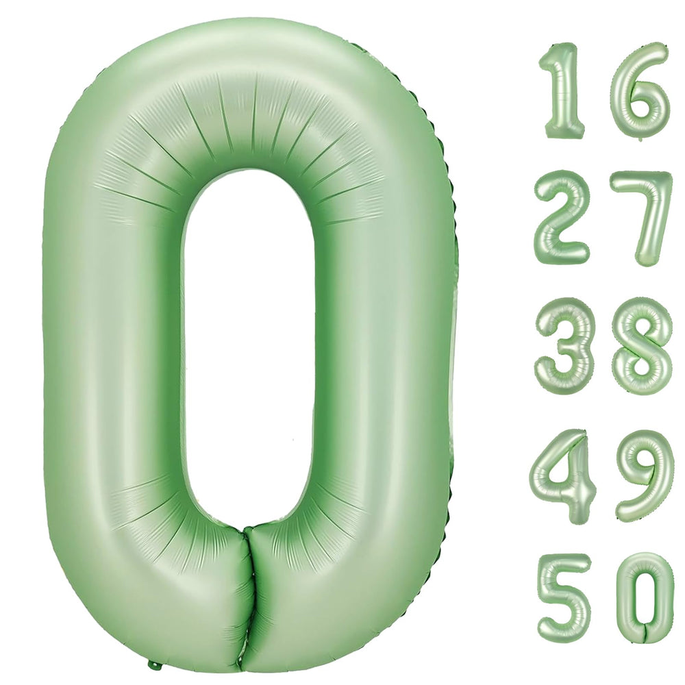 Kelfuoya olive green 40-inch number 0 balloon for bold party decor