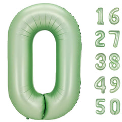 Kelfuoya olive green 40-inch number 0 balloon for bold party decor