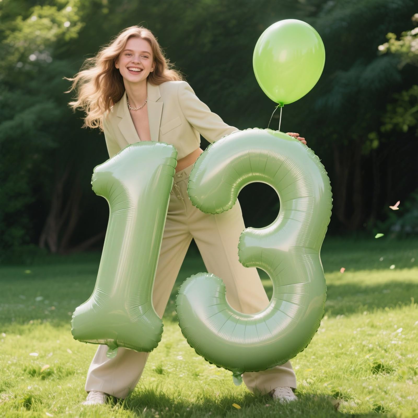 Kelfuoya olive green number 3 birthday decor boosts visuals