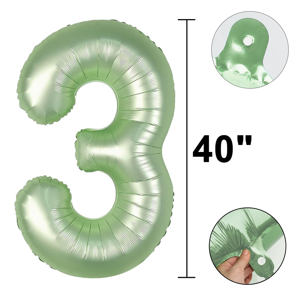 Kelfuoya olive green number 3 party decoration for anniversaries