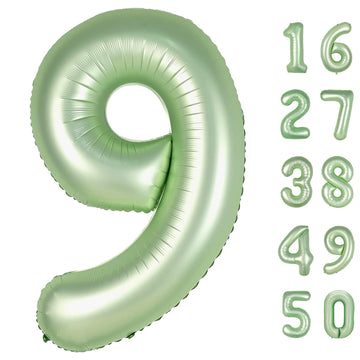 Kelfuoya olive green number 9 balloon, 40-inch, creates striking party backdrops.