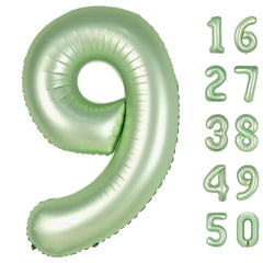 Kelfuoya olive green number 9 balloon, 40-inch, creates striking party backdrops.
