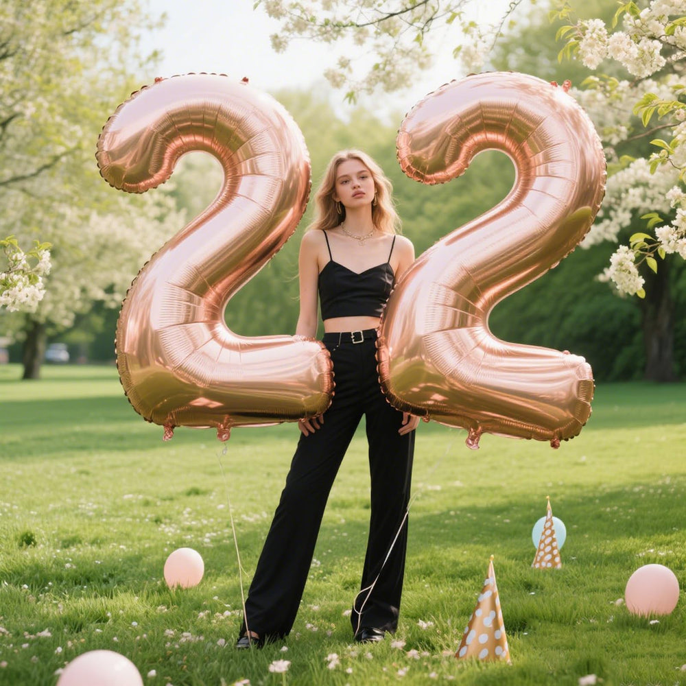 Kelfuoya outdoor-friendly rose gold 22 balloon for events