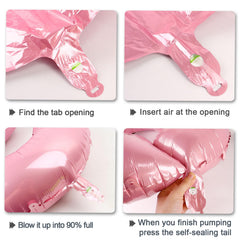 Kelfuoya pearlescent pink foil balloon brightens any birthday setup.