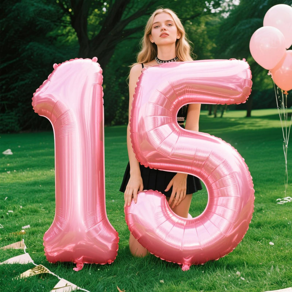 Kelfuoya pearlescent pink backdrop balloon enhances wedding or anniversary decor.