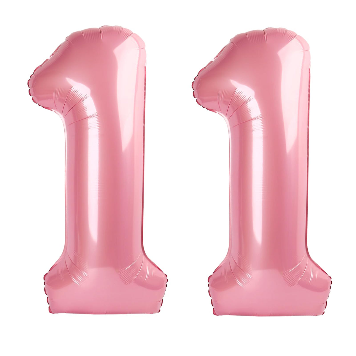 Kelfuoya pearlescent pink Number 11 balloon creates a dramatic 40-inch birthday backdrop