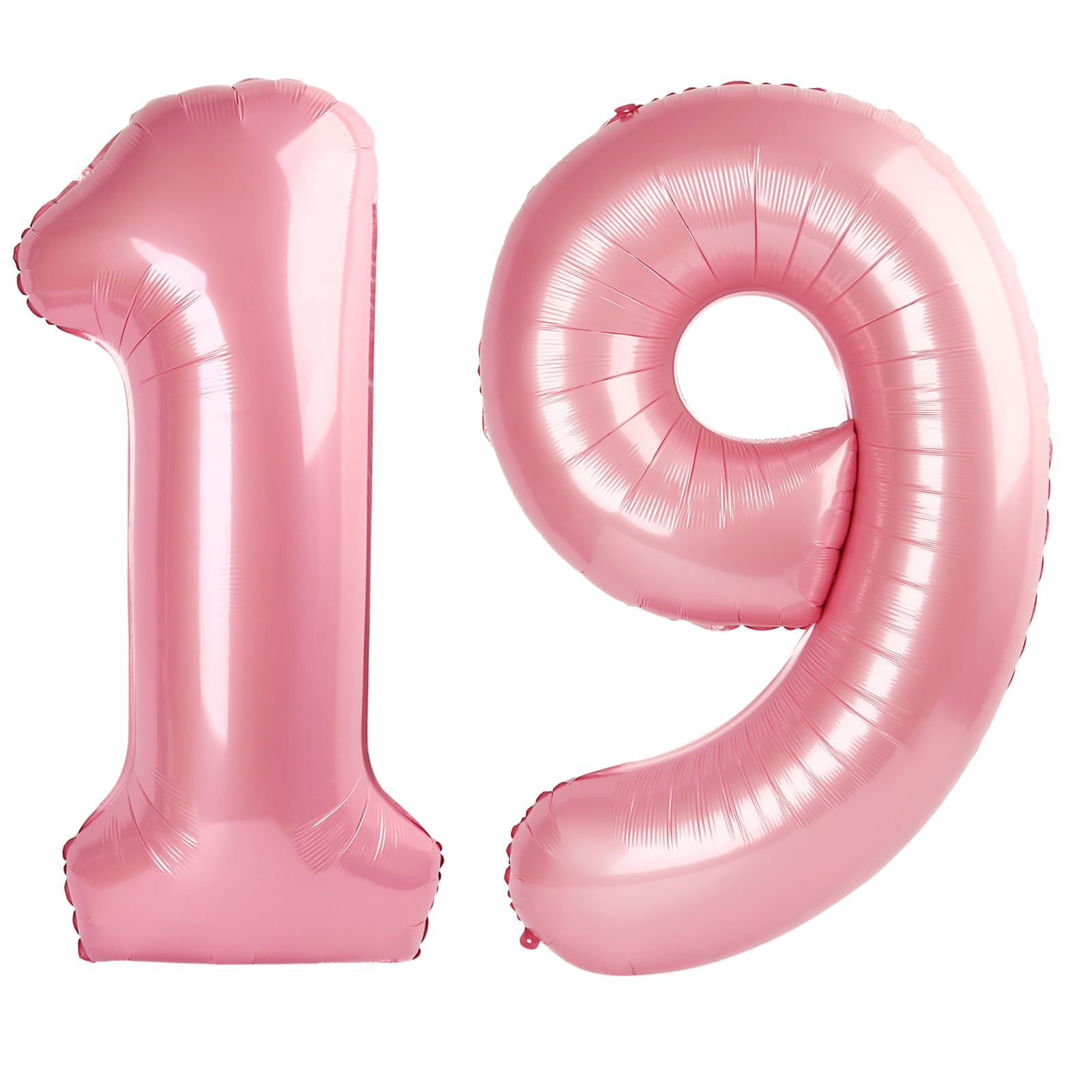 Kelfuoya pearlescent pink 40-inch number 19 balloon for elegant birthday decor