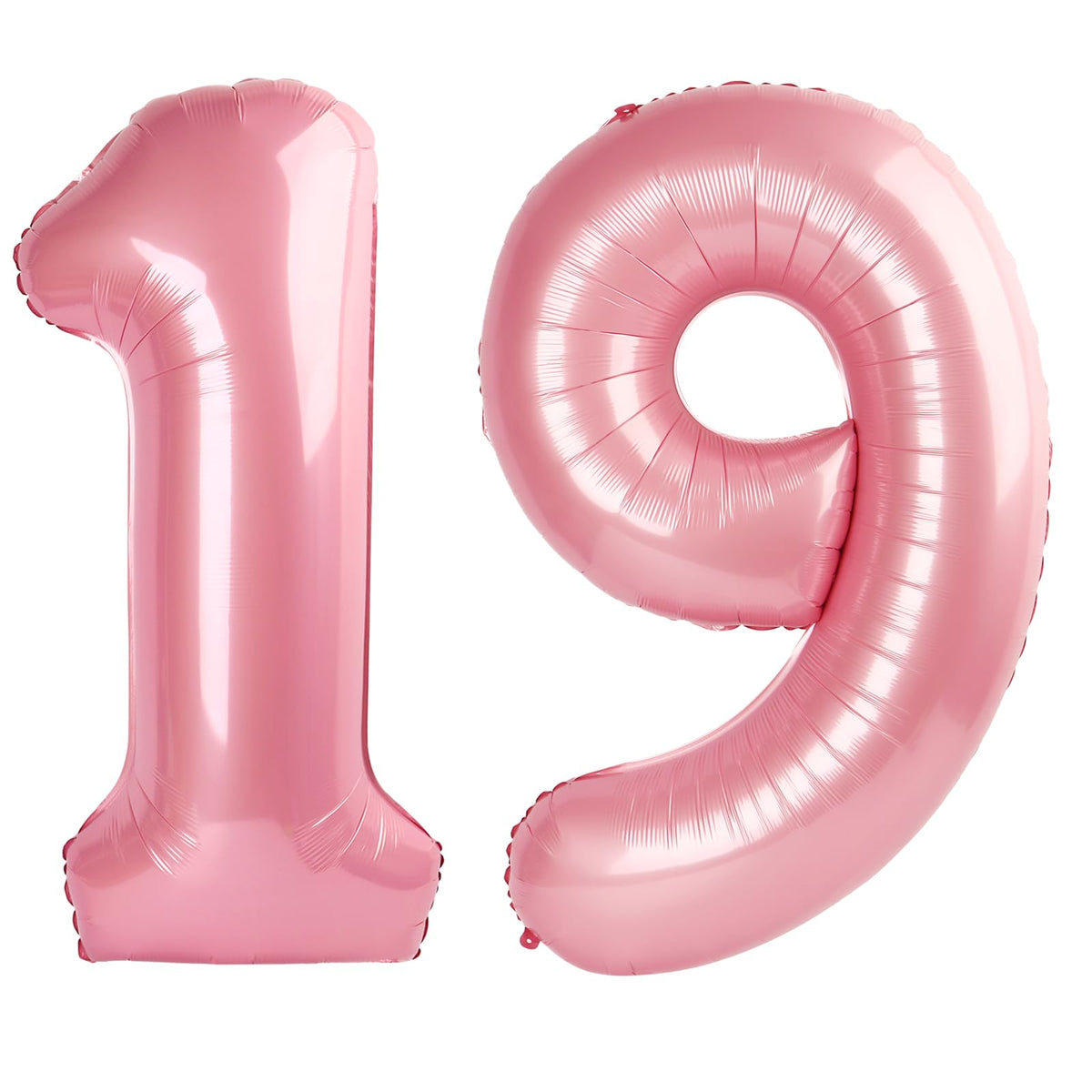 Kelfuoya pearlescent pink 40-inch number 19 balloon for elegant birthday decor