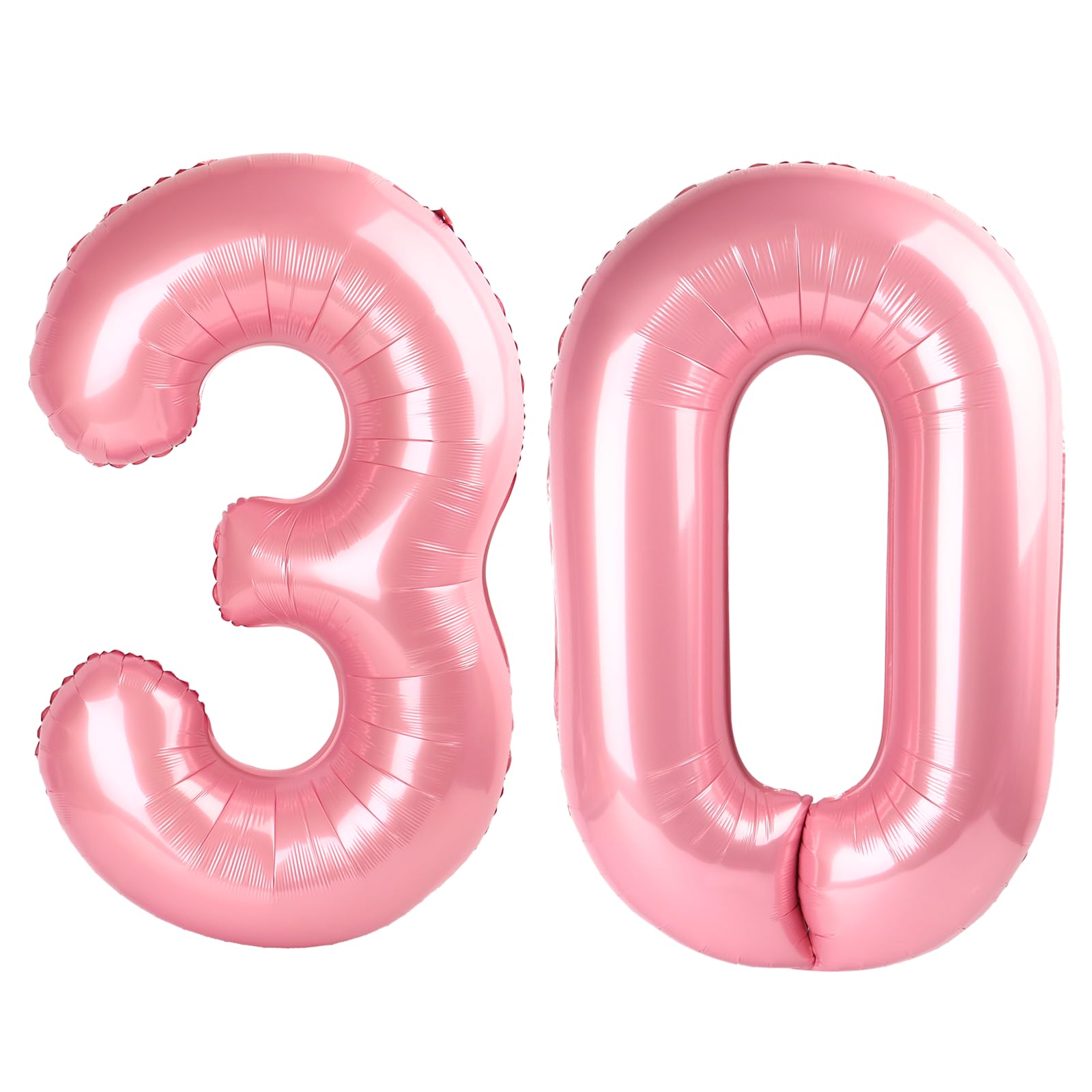 Kelfuoya pearlescent pink number 30 balloon 40 inch, ideal for dramatic photo backdrops