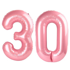 Kelfuoya pearlescent pink number 30 balloon 40 inch, ideal for dramatic photo backdrops