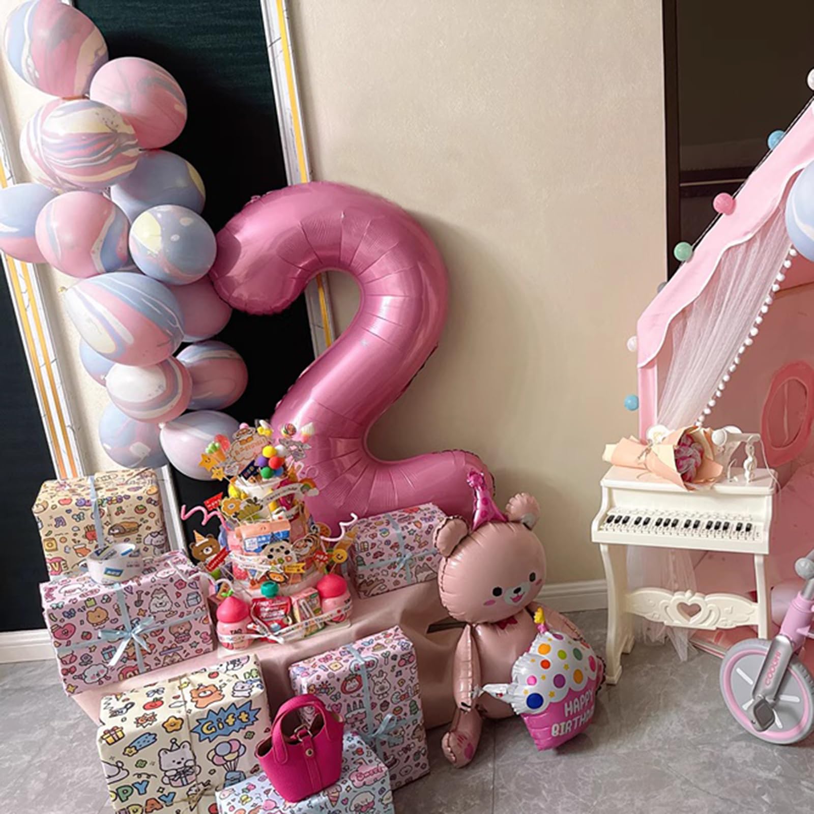 Kelfuoya pink 29-number balloon ideal for weddings and anniversaries