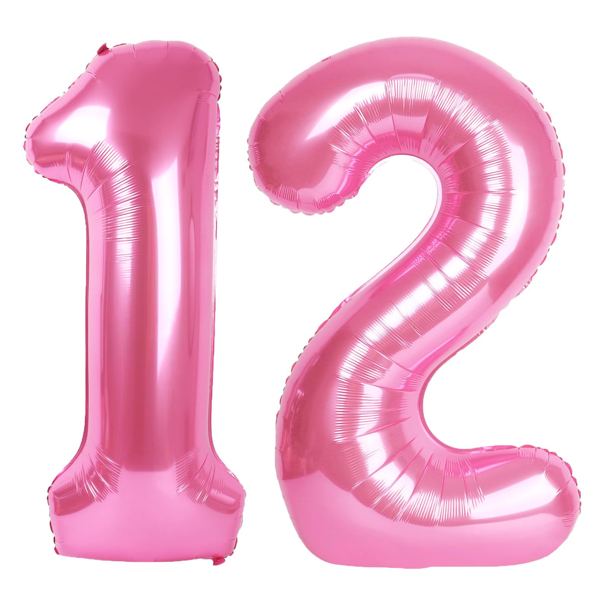 Kelfuoya pink number 12 balloon, 40 inch hanging decoration for birthdays.