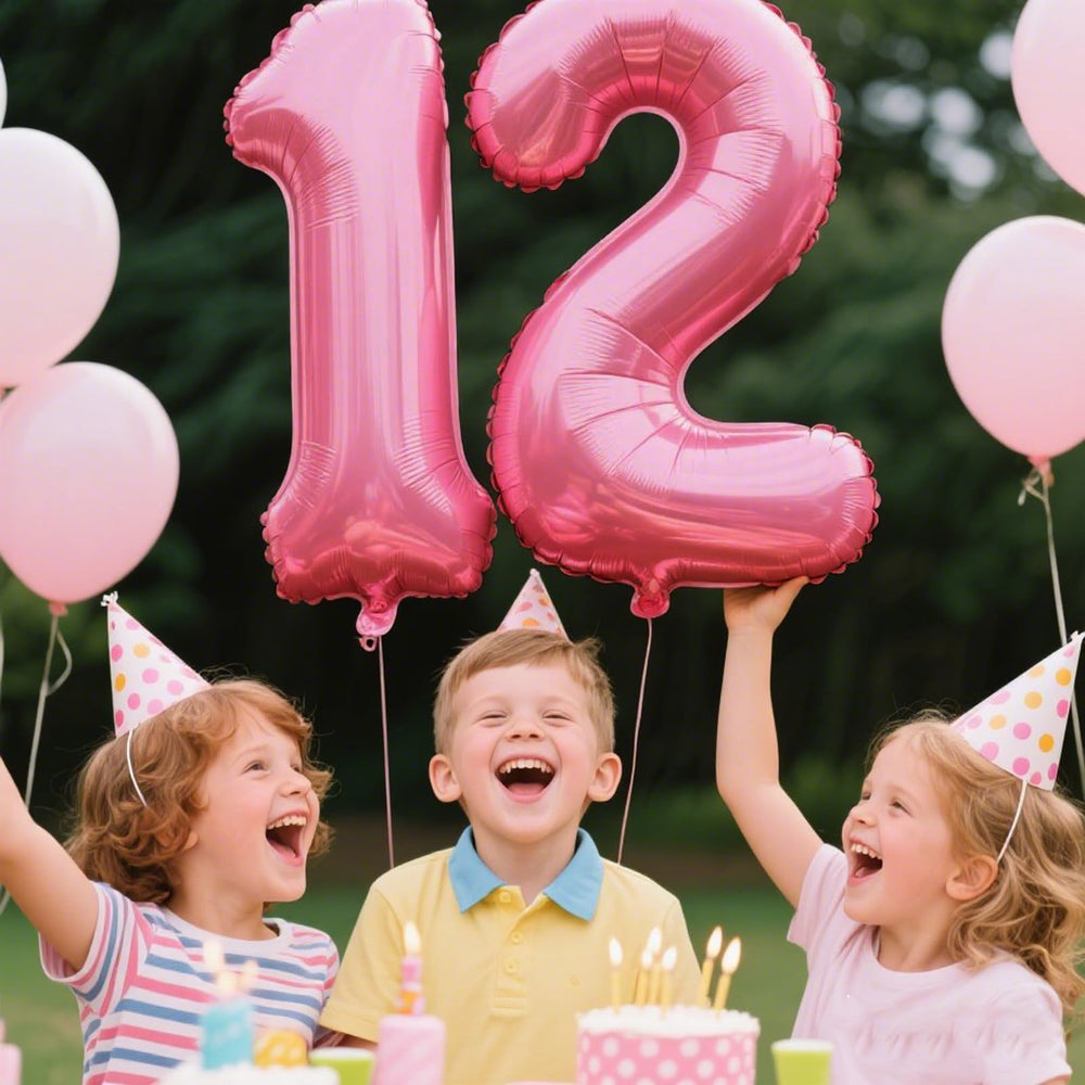 Kelfuoya pink number 12 balloon wedding anniversary adds elegant celebration accents.