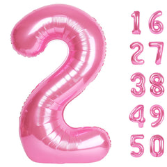 Kelfuoya pink number 2 balloon 40 inch, ideal for party photo backdrops.