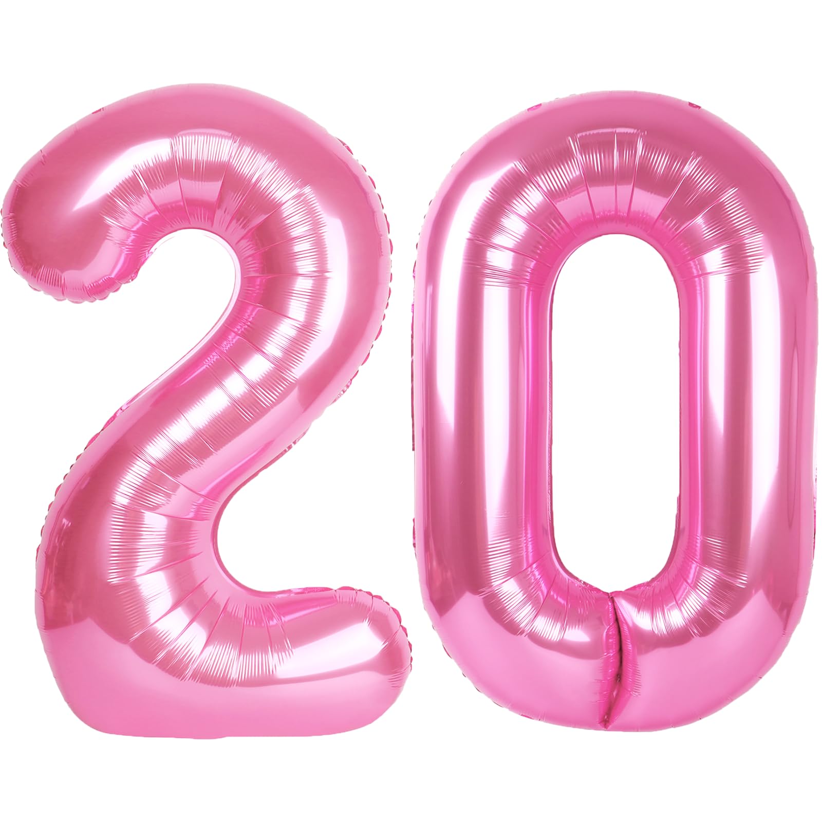 Kelfuoya pink number 20 balloon 40-inch display for birthdays and photos