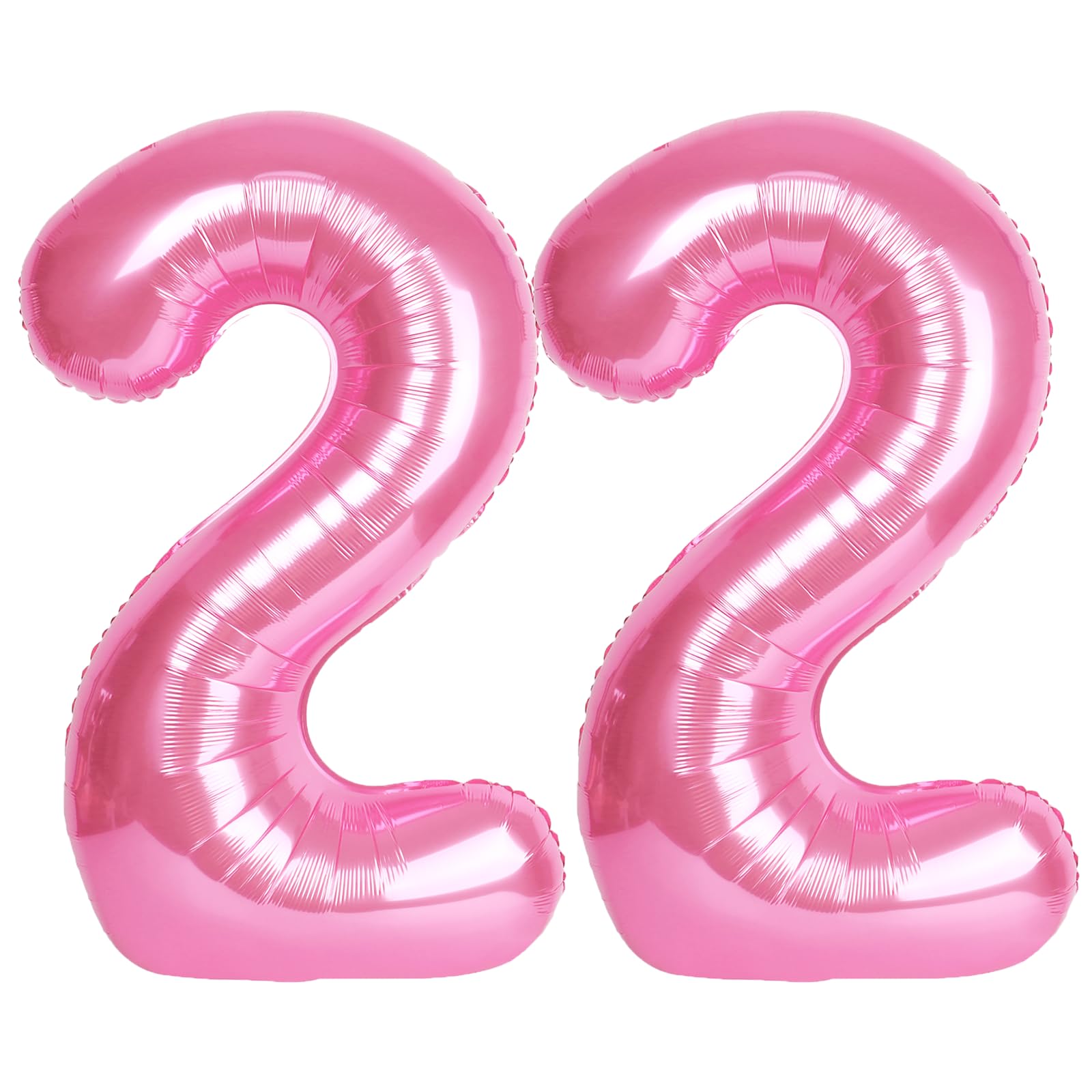 Kelfuoya pink 22-number balloon ready as a birthday backdrop.