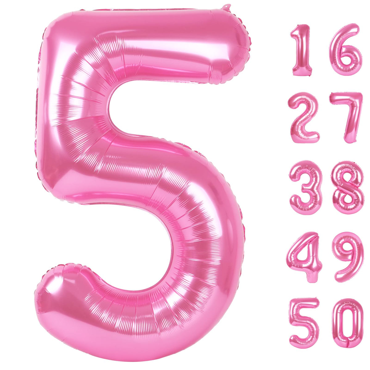 Kelfuoya pink number 5 balloon 40-inch for a striking birthday centerpiece.