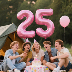 Kelfuoya pink number 5 balloon at a party for a bold milestone moment.