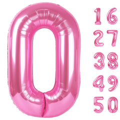 Kelfuoya pink number 0 balloon 40 inch creates a bold birthday backdrop.