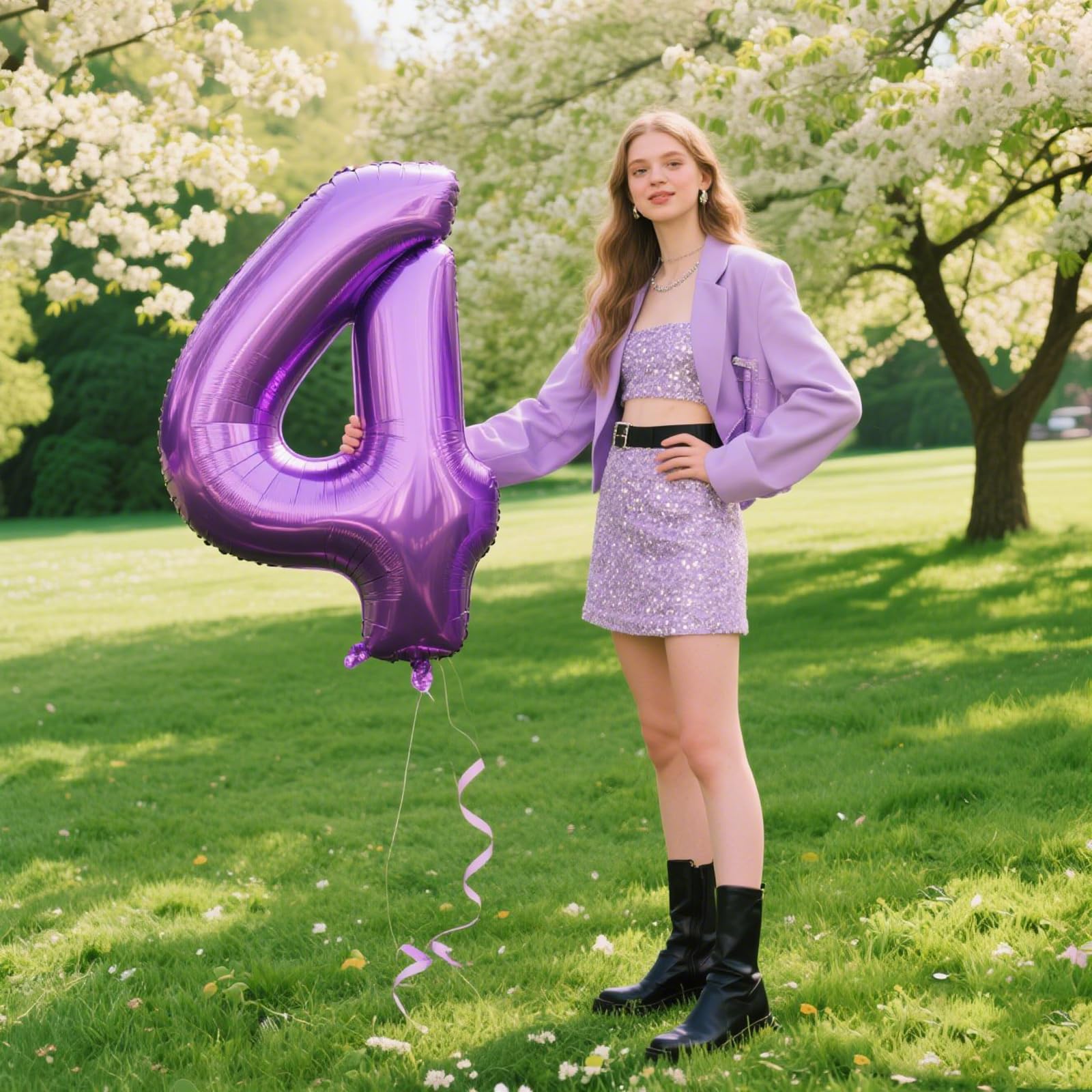 Kelfuoya purple foil balloon ideal for themed birthday parties