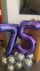 Kelfuoya purple foil balloon wall arch enhances festive ambiance