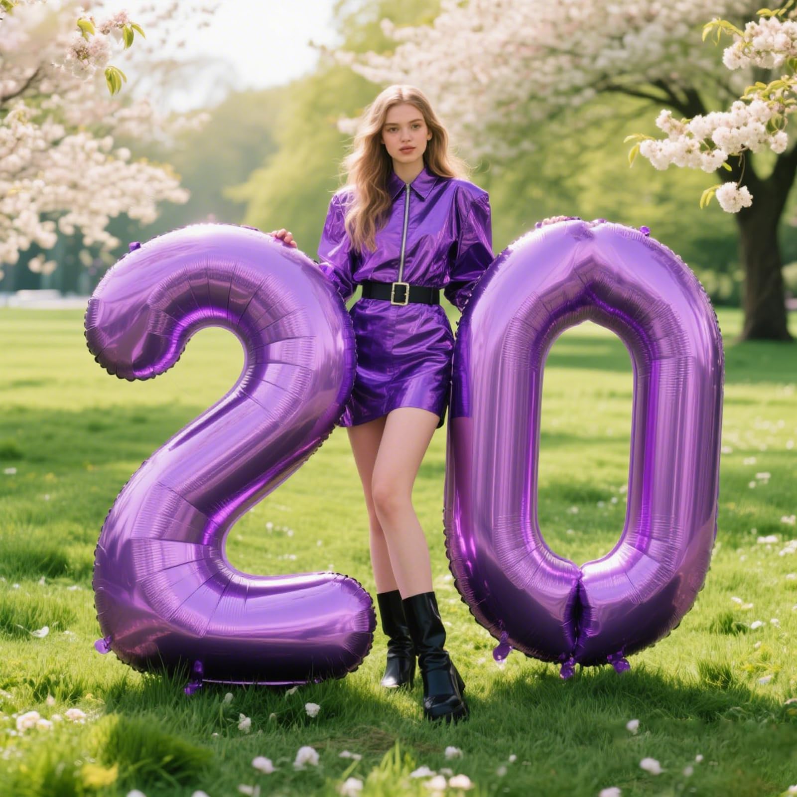 Kelfuoya purple foil 0 balloon includes straw for easy inflation.