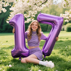 Kelfuoya purple number 1 balloon backdrop ideal for birthdays and anniversaries.