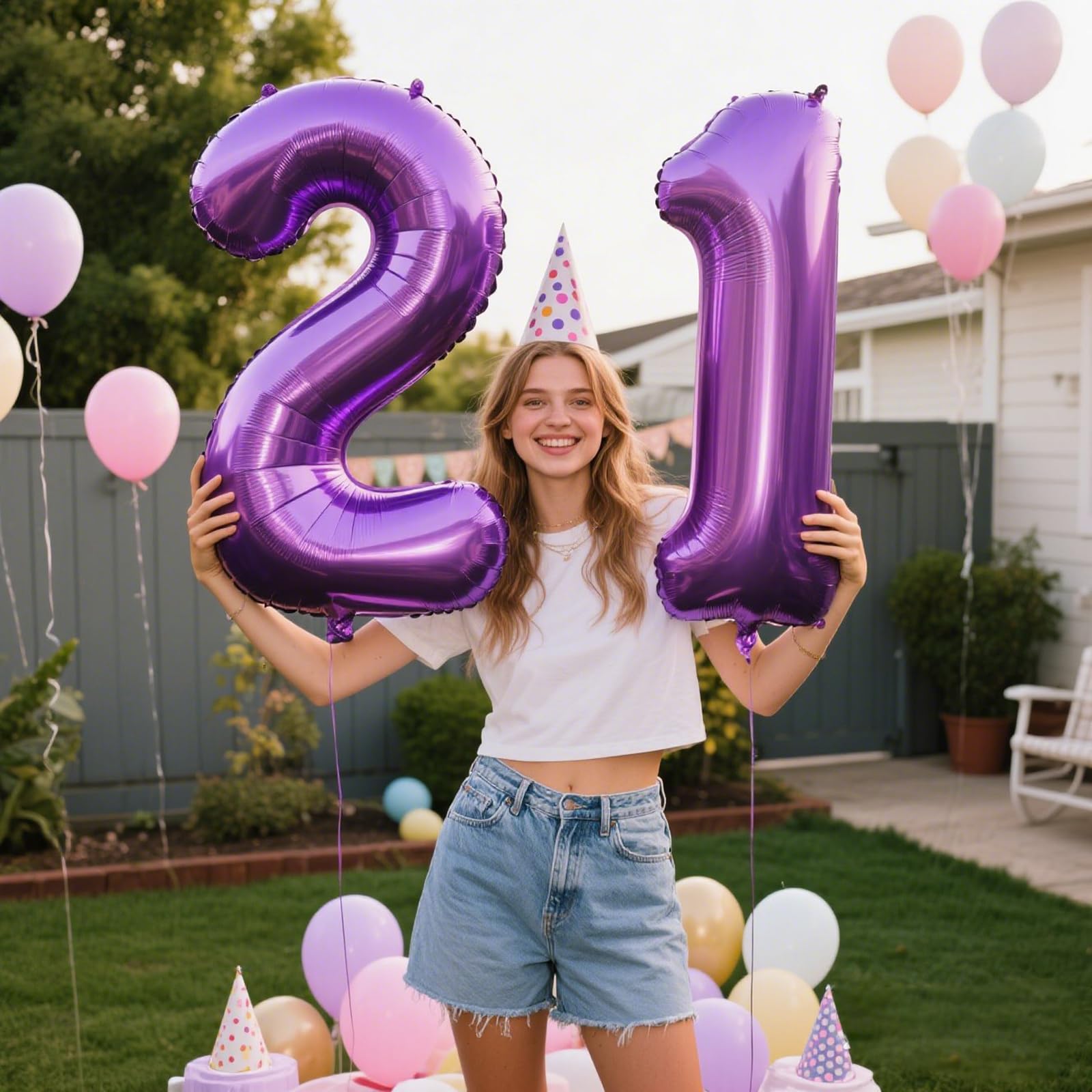 Kelfuoya purple number 1 balloon wall-decor creates a striking milestone centerpiece.