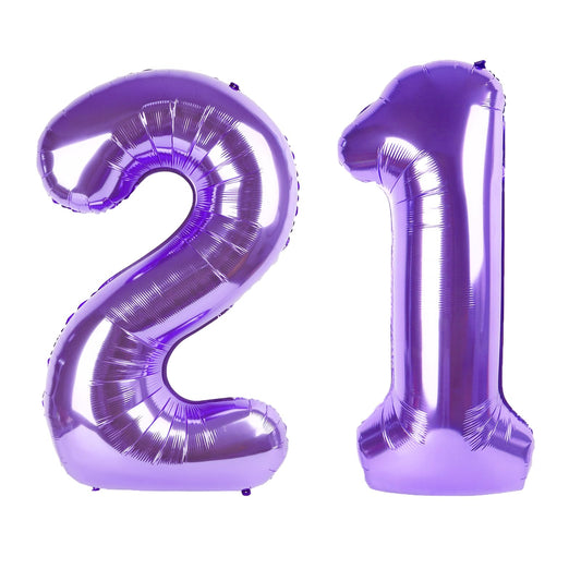 Kelfuoya purple 21 balloon, 40-inch focal point for birthday party decor
